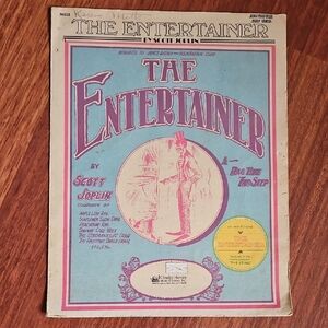 The Entertainer By Scott Joplin Piano Sheet Music "The Sting" Vintage 1974